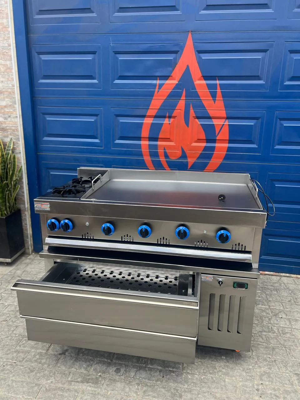 Base chef, estufa y plancha